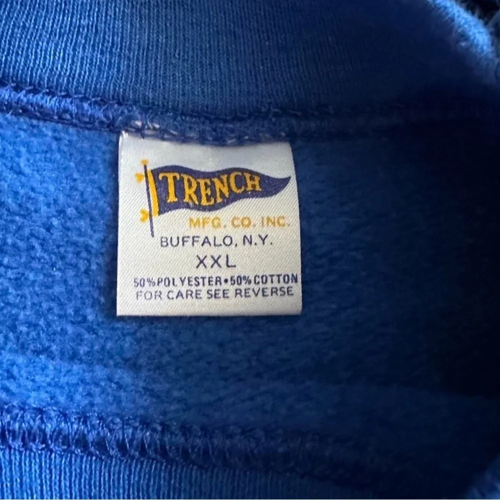 Vintage NFL New York Giants Blue Sweatshirt Trench Made in USA XXL